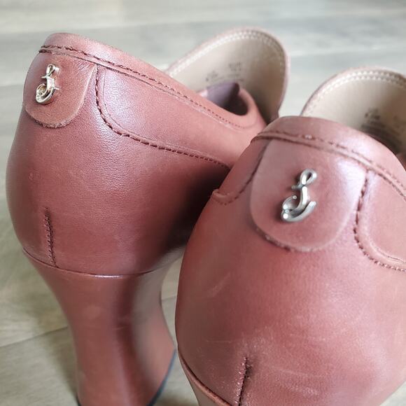 Sam Edelman Jeanette Mocha Luxury Leather size 8.5 Loafer Block Heel - Picture 4 of 8